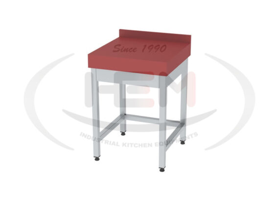 Butuc Inox Cu Blat Polietilena Si Rebord 60x60x85