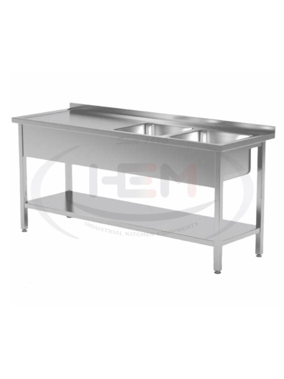 Spalator Inox 2 Cuve Cu Picurator Stanga, 190x60x85 Cm