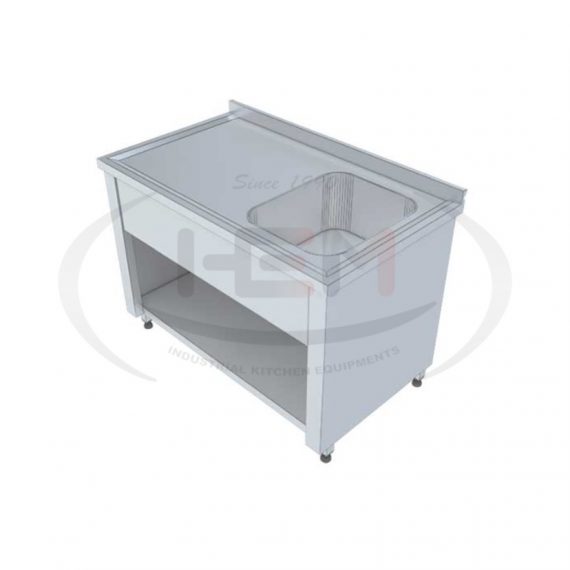 Spalator Inox Cu 1 Cuva Picurator Stanga Si Dulap Deschis 120x60x85
