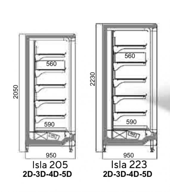 Vitrina Congelare Verticala ISLA 315,6 Cm