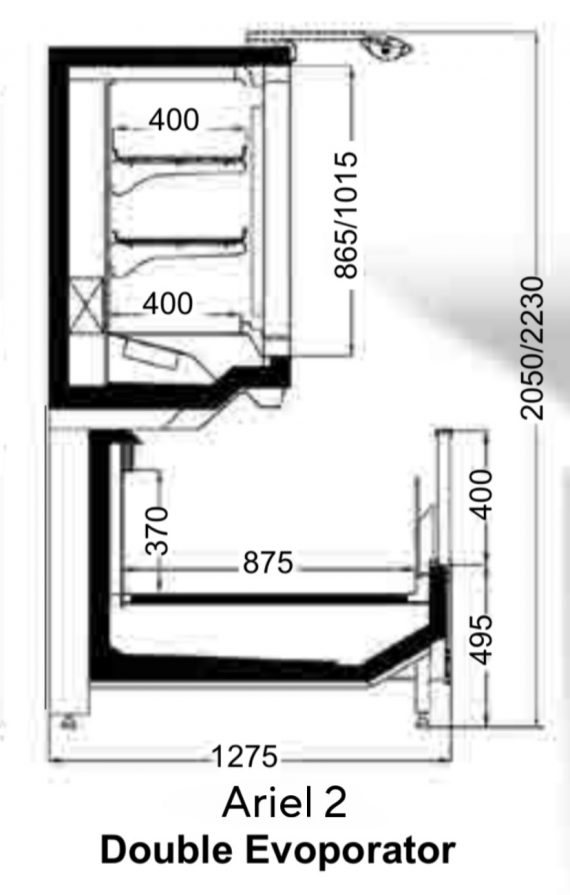 Vitrina Congelare Verticala ARIEL COMBI 375 Cm